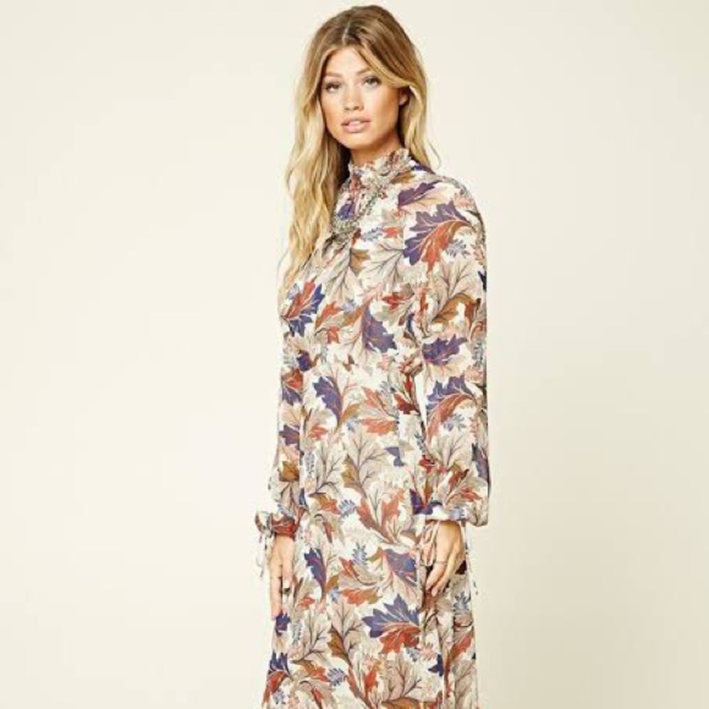Contemporary Foliage Midi Dress